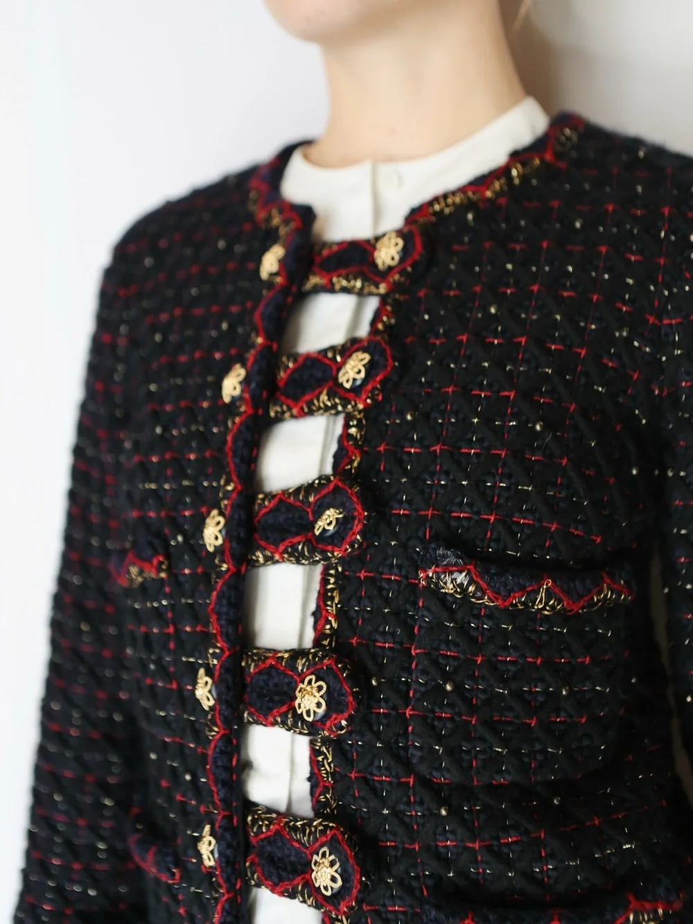 Chanel 2015 Paris-Salzburg Métiers d’Art Black Wool Jacket Karl Lagerfeld Runway